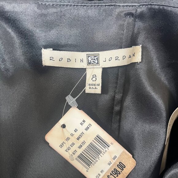 Robin Jordan Strapless Cocktail Dress Womens Size 8 Black New Bloomingdales - Picture 4 of 7